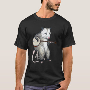 T-shirt Opossum Jouant de la Guitare Banjo Possum en Live