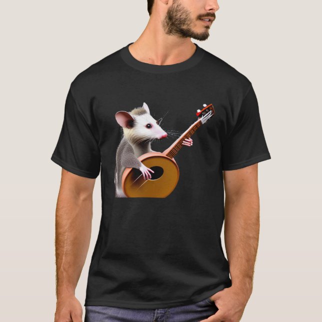 T-shirt Opossum Jouer un banjo (Devant)