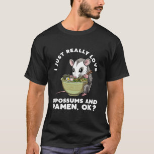 T-shirt Opossum mangeant des nouilles ra nourriture japona