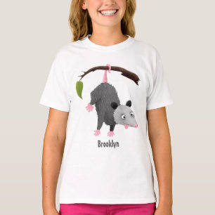 T-shirt Opossum mignon et drôle suspendu à une branche dan