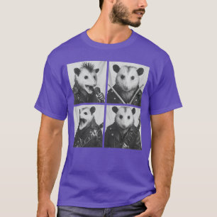 T-shirt Opossum musiciens drôles Animaux Rock Musique Emo
