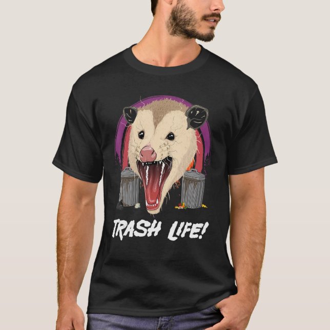 T-shirt Opossum Trash Life Possum Trash Cat Marsupial (Devant)