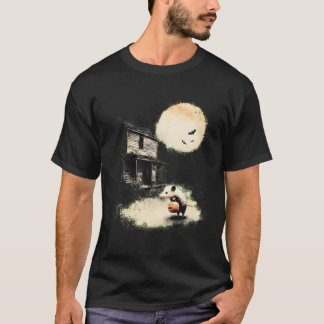 T-shirt Opossum Vintage Halloween Lune Sombre