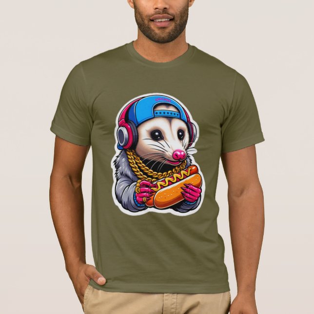 T-SHIRT OPOSSUME MANGER CHIEN CHAUD 5 (Devant)