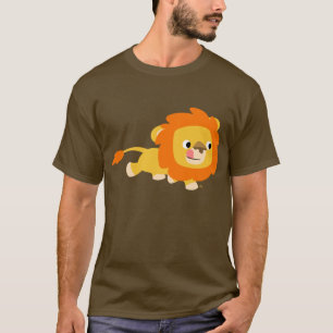 T-shirt opportuniste de lion de bande dessinée