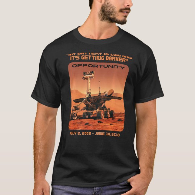 T-shirt Opportunité Mars Rover Mots Derniers (Devant)