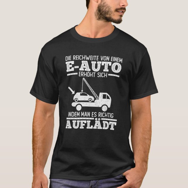 T-shirt Opposant voiture E-Car Funny Burner, voiture anti- (Devant)