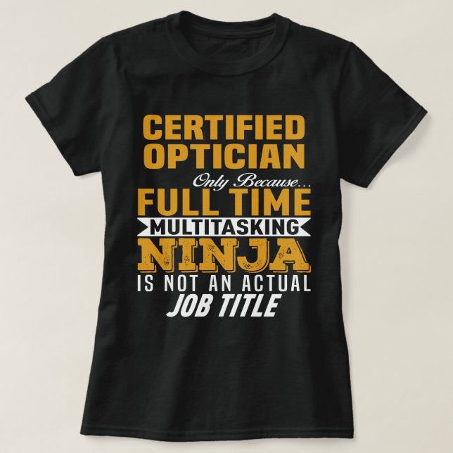 T-shirt Opticien certifié (Design devant)