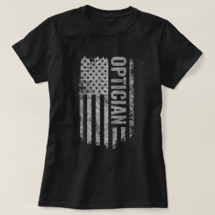 T-shirt Opticien drapeau USA design décontracté