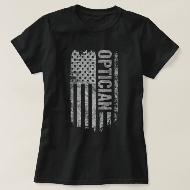 T-shirt Opticien drapeau USA design décontracté (Design devant)