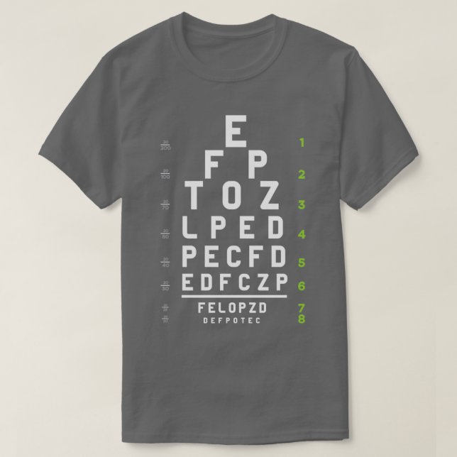 T-shirt Opticien ophtalmologiste Funny Optique Optomètre o (Design devant)