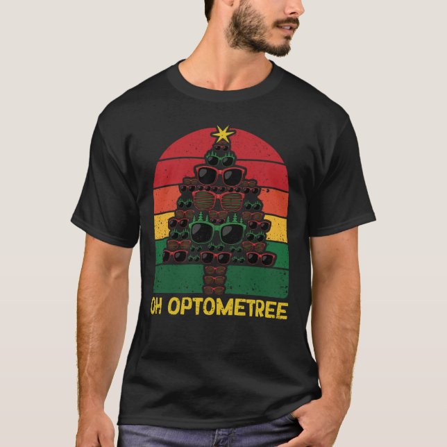 T-shirt Opticiens amusants Noël Arbre lunettes Noël Oh (Devant)