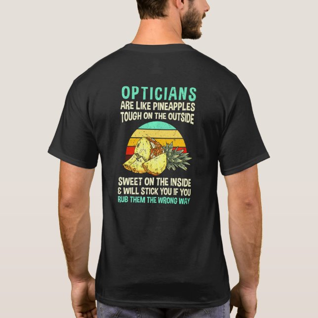 T-shirt Opticiens Sont Comme Des Ananas Optométriste Cowor (Dos)