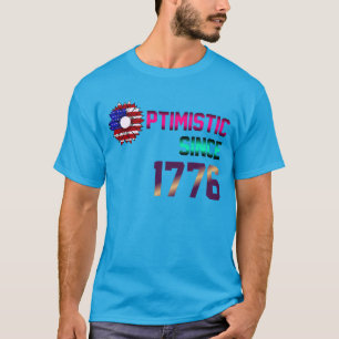 T-shirt Optimiste depuis 1776 Drapeau américain 4 juillet