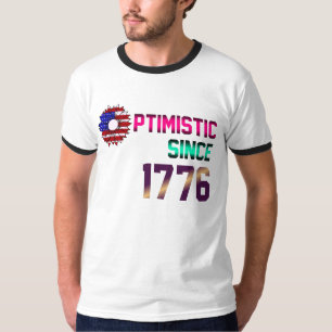 T-shirt Optimiste depuis 1776 Drapeau américain 4 juillet