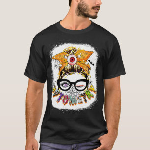 T-shirt Optométrie Messy Lunettes Bun Halloween blanchies