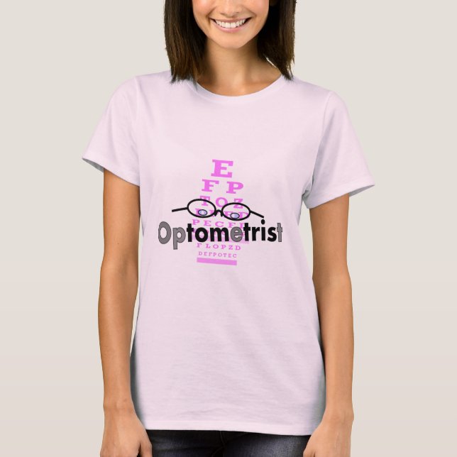 T-shirt Optometrist Gifts, Eyeglasses and Eyechart Design (Devant)