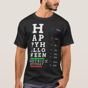T-shirt Optométriste Halloween Diagramme oculaire Optométr