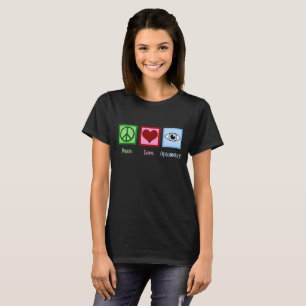T-shirt Optométriste Peace Love Optométrie Blue Eye Doctor