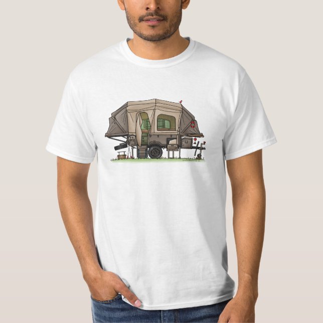 T-shirt Opus 4 Pop Up RV happy camper Céramique Ornement (Devant)