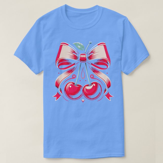 T-shirt oquette Bows avec cerises Cute Coquette fille (Design devant)