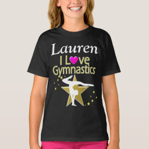 T-SHIRT OR ADORABLE I LOVE GYMNASTICS PERSONNALISÉ TEL