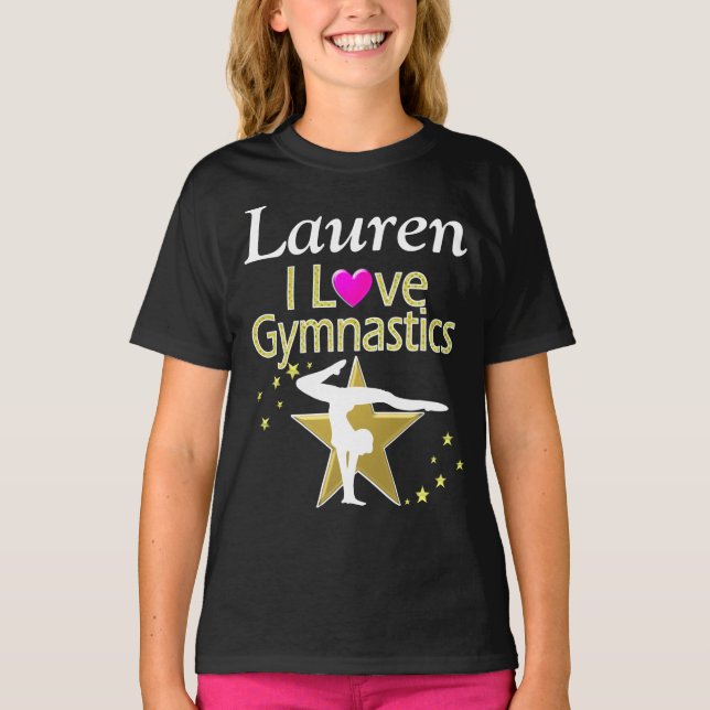 T-SHIRT OR ADORABLE I LOVE GYMNASTICS PERSONNALISÉ TEL (Devant)