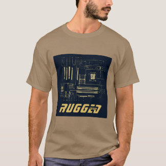 T-shirt or bleu marine Geek robuste | Carte de circuit | T