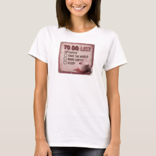 T-shirt Or COFFEE D'ABORD SAUVER LE MONDE avec fantaisie