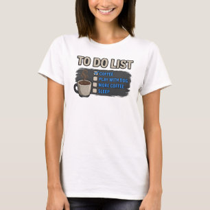 T-shirt Or COFFEE JOUER AVEC CHIEN Graphique de Designer T