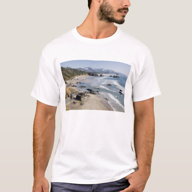 T-shirt OR, côte de l'Oregon, Ecola State Park, Crescent 2 (Devant)