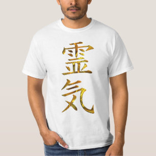T-shirt Or de symbole/signe REIKI + votre backgr.