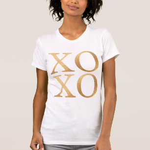 T-shirt Or de XOXO/Faux/manuscrit moderne de brosse