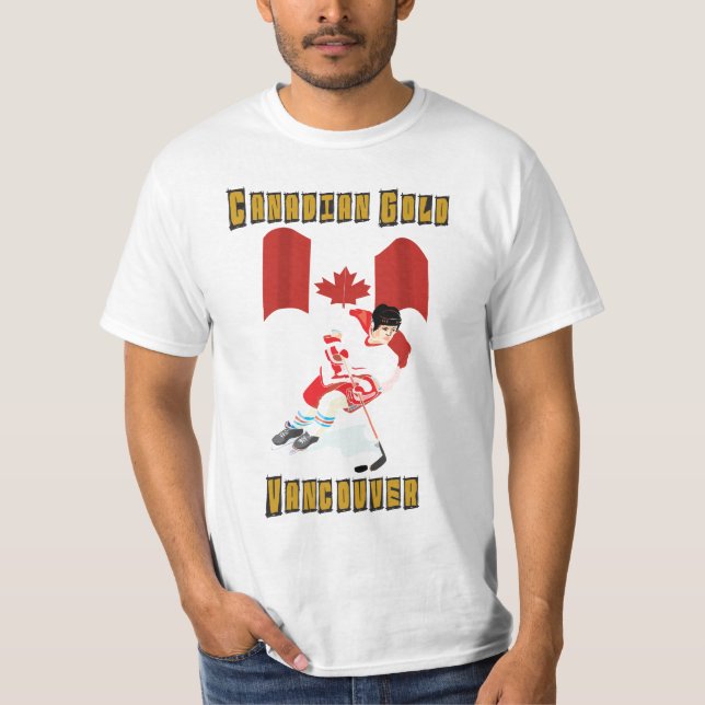 T-shirt Or du Canada - l'hockey olympique des hommes (Devant)