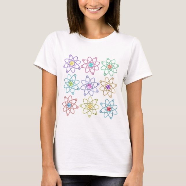 T-shirt Or et argent Structure atomique Motif Science (Devant)