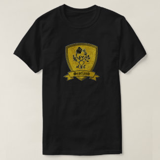 T-shirt Or et rose et chardon de noir