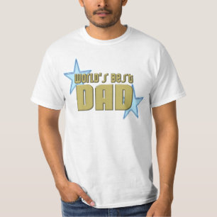 T-shirt Or/étoiles bleues, le meilleur papa du monde