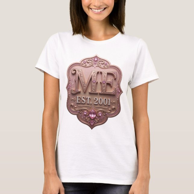 T-shirt Or frais ME EST 2001 Design Moderne (Devant)