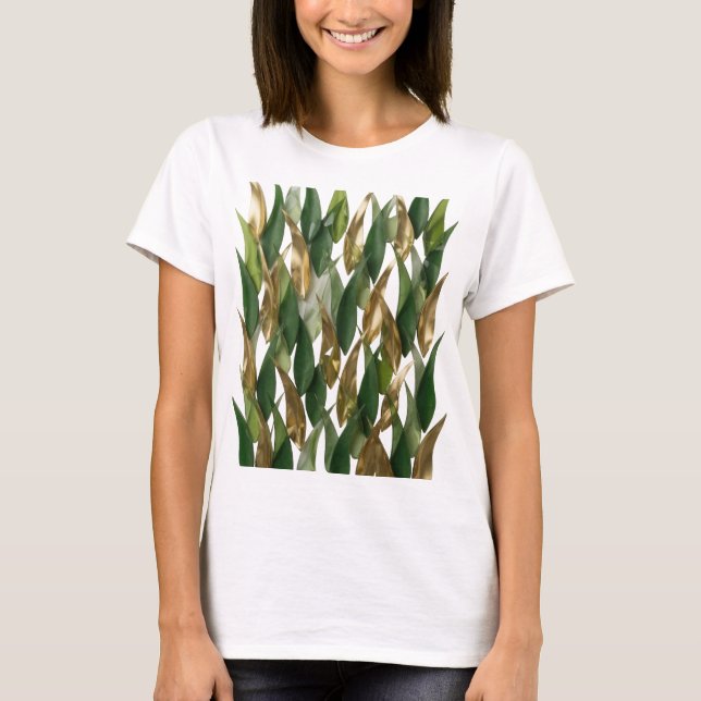 T-shirt Or frappant ART TEXTUEL 3D LEAFY FUSION (Devant)