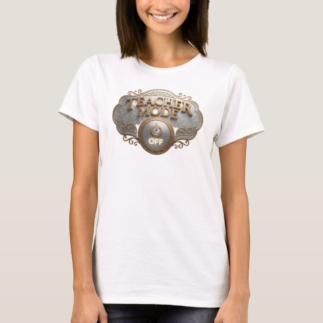 T-shirt Or Gold MODE ENSEIGNEMENT DÉACTIVÉ Style Déclarati (Devant)
