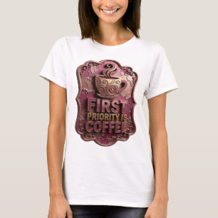 T-shirt Or Imprimé Artistic Gold LA PREMIÈRE PRIORITÉ EST