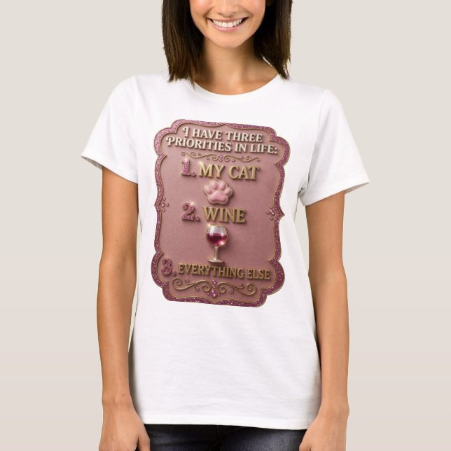 T-shirt Or Jaune Vibrant MON CHAT VIN TOUT LE RESTE (Devant)