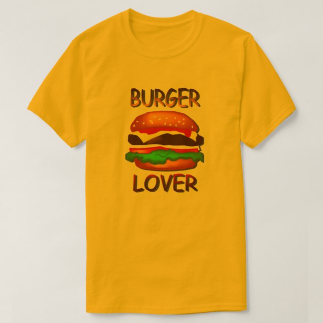 T-shirt or Mens Burger Lover Hamburger (Design devant)