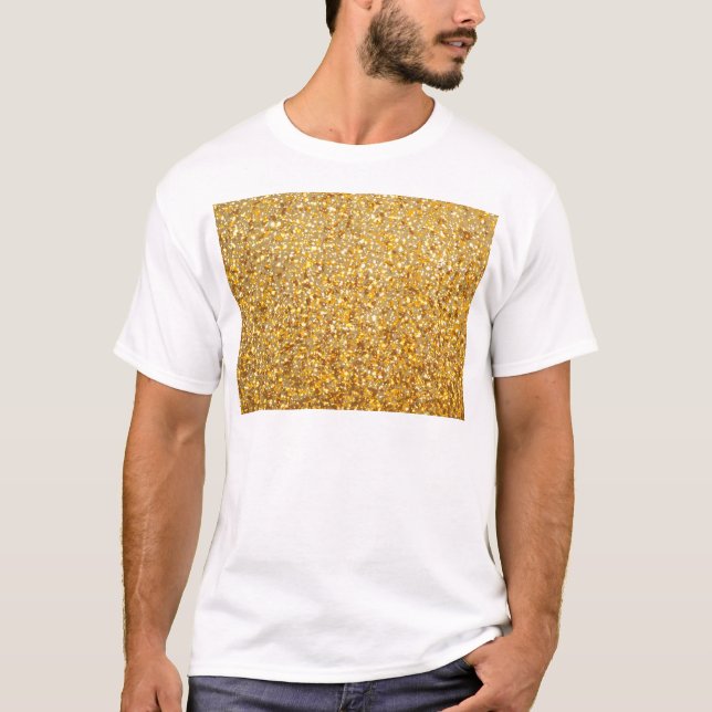 T-SHIRT OR MODERNE FRAIS AVEC DES PARTIES SCINTILLANTES (Devant)