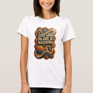 T-shirt Or Moderne Gold VIVE COMME SI PERSONNE NE REGARDAI