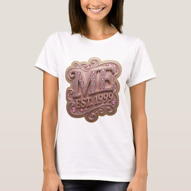 T-shirt Or Moderne ME EST 1999 Texte Art 3D (Devant)