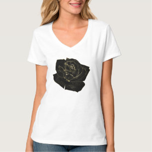 T-shirt Or Noir Glamour Rose Élégant Classe Unique Graphiq