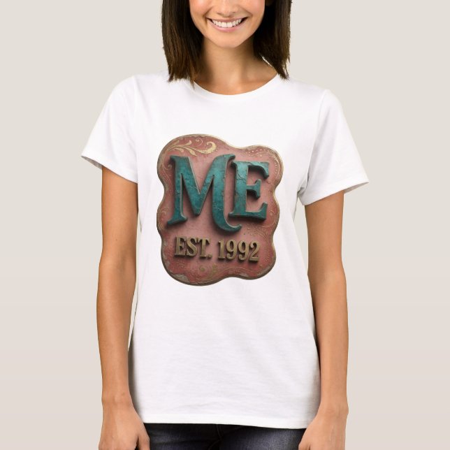 T-shirt Or Or ME EST 1992 Design Moderne (Devant)