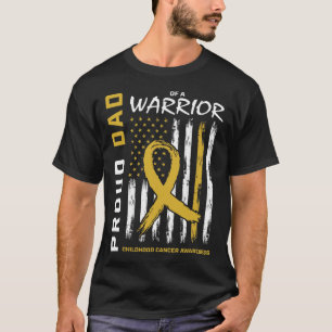 T-shirt Or Proud Papa Ruban Contre le Cancer de l'Enfant p