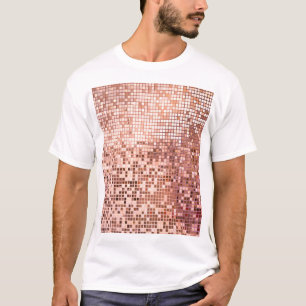 T-shirt or rose : carreaux de mosaïque carré.